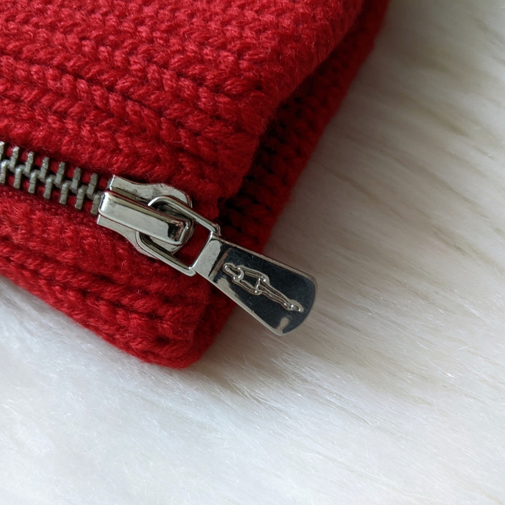 Anthropologie One Girl Who Red Wool Knit Sweater Moto Jacket | Size S - Picture 5 of 15